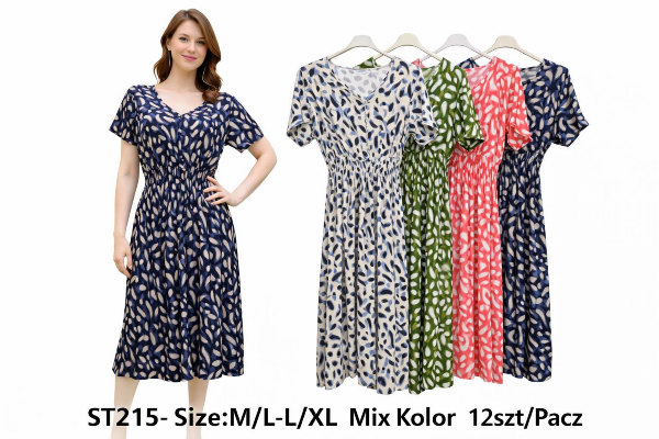 Sukienki damskie Roz M/L-L/XL, Mix Kolor .Paczka 12 szt